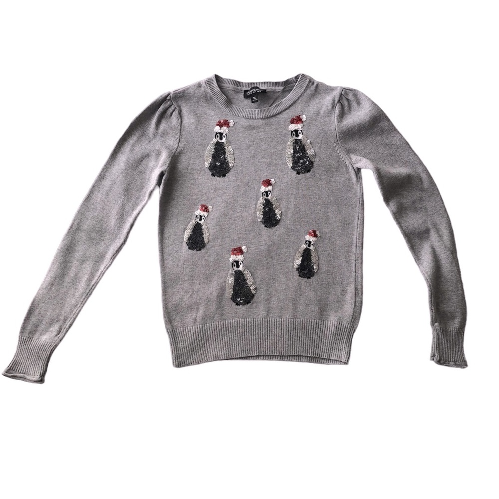 Topshop Christmas Sequin Penguin Sweater Size 0